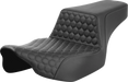 SADDLEMEN Step-Up Seat - Extended Reach - Front Honeycomb - Gray Stitch - FL '23-'24 823-07-17802 - PartsOutlet.com.au