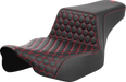 SADDLEMEN Step-Up Seat - Extended Reach - Front Honeycomb - Red Stitch - FL '23-'24 823-07-17804 - PartsOutlet.com.au