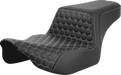 SADDLEMEN Step-Up Seat - Extended Reach - Front Honeycomb - Silver Stitch - FL '23-'24 823-07-17805 - PartsOutlet.com.au