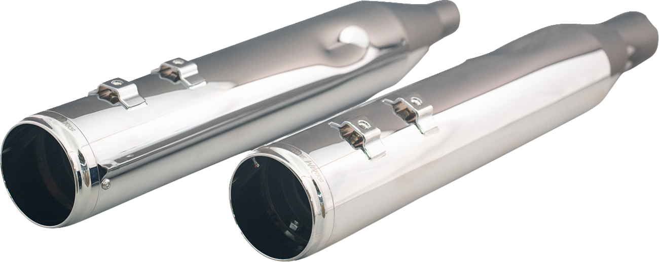 KHROME WERKS 4-1/2" HP-Plus Slip-On Mufflers with Race Tip - Chrome - M8 '17-'24 -  202935