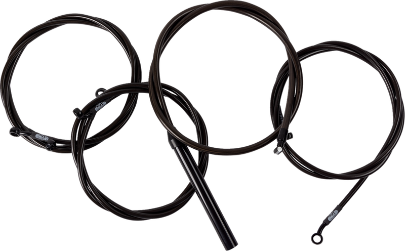 LA CHOPPERS Handlebar Cable/Brake Line Kit - Complete - 12" - 14" Handlebars - Midnight - Touring '23-'24 - LA-8059KT2-13M