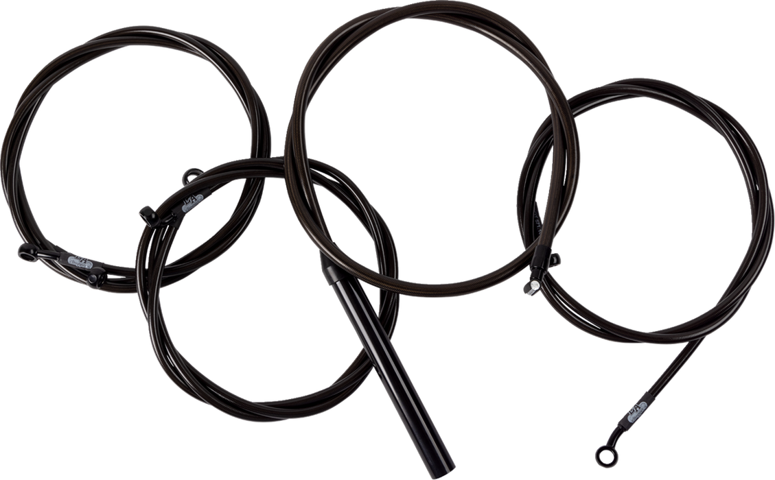 LA CHOPPERS Handlebar Cable/Brake Line Kit - Complete - 12" - 14" Handlebars - Midnight - FL '23-'24 - LA-8059KT2-13M