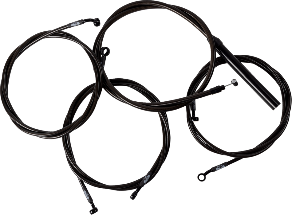 LA CHOPPERS Handlebar Cable/Brake Line Kit - Complete - 15" - 17" Handlebars - Midnight - FL '23-'24 - LA-8059KT2-16M