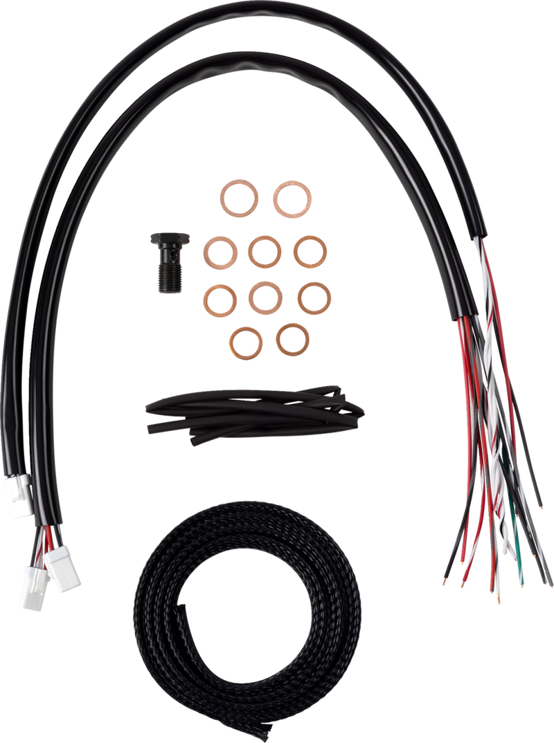 LA CHOPPERS Handlebar Cable/Brake Line Kit - Complete - 12" - 14" Handlebars - Midnight - Touring '23-'24 - LA-8059KT2-13M