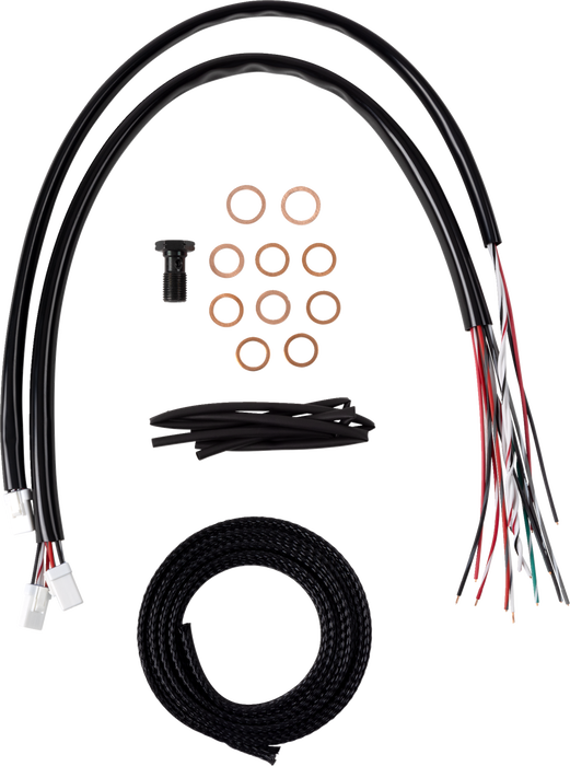 LA CHOPPERS Handlebar Cable/Brake Line Kit - Complete - 12" - 14" Handlebars - Midnight - FL '23-'24 - LA-8059KT2-13M