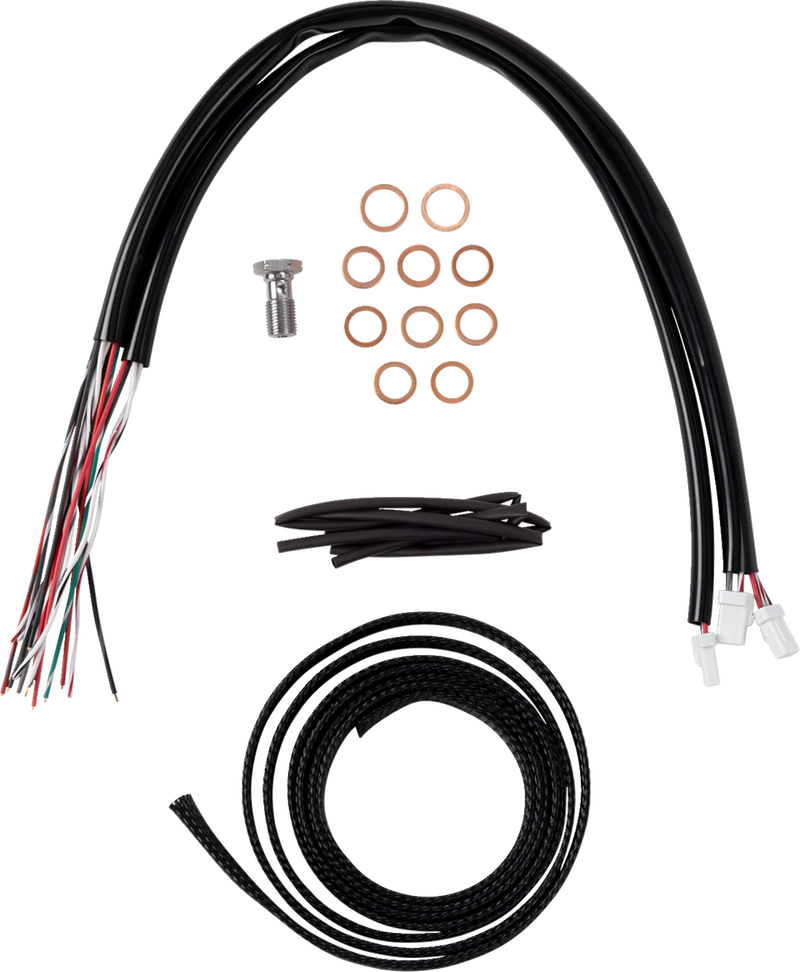 LA CHOPPERS Handlebar Cable/Brake Line Kit - Complete - 12" - 14" Handlebars - Stainless - Touring '23-'24 - LA-8059KT2-13
