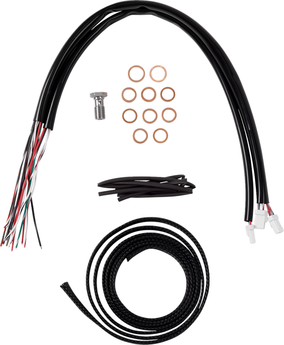 LA CHOPPERS Handlebar Cable/Brake Line Kit - Complete - 12" - 14" Handlebars - Stainless - FL '23-'24 - LA-8059KT2-13