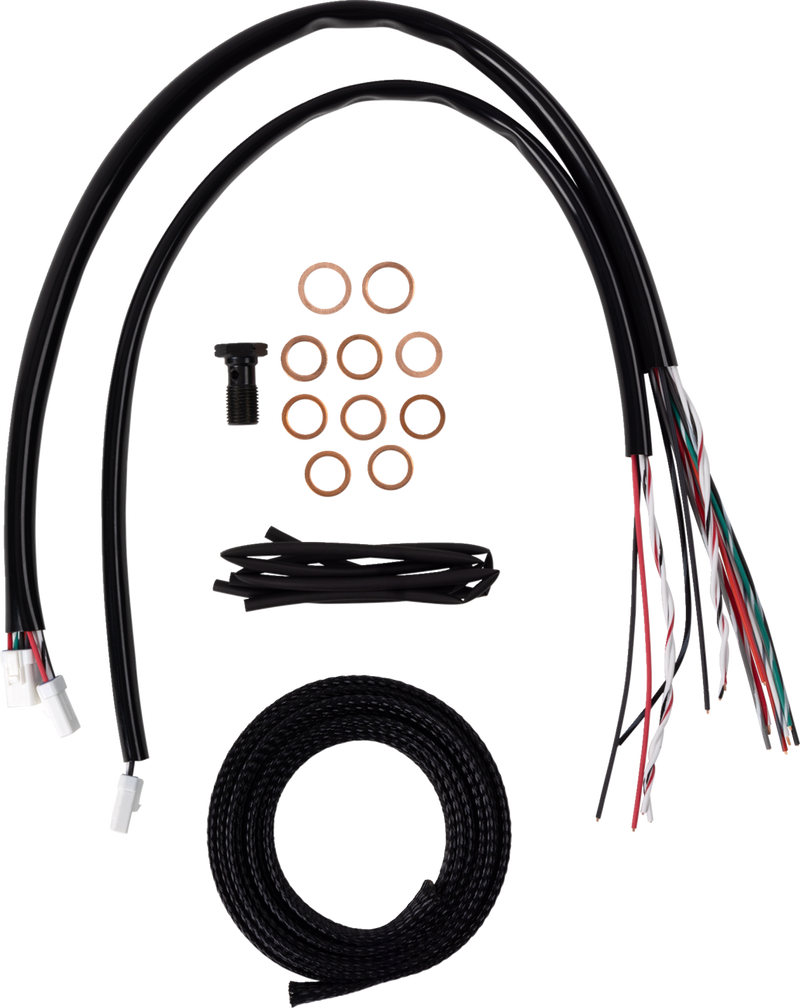 LA CHOPPERS Handlebar Cable/Brake Line Kit - Complete - 15" - 17" Handlebars - Midnight - Touring '23-'24 - LA-8059KT2-16M