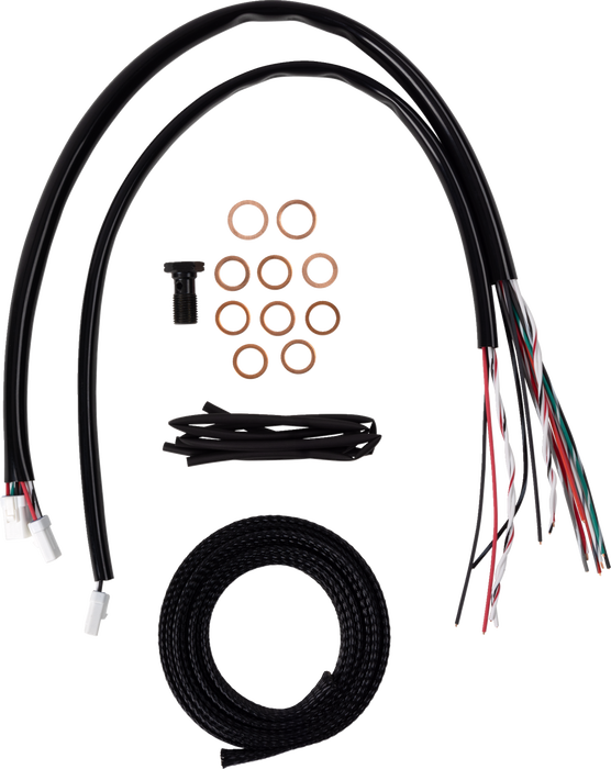 LA CHOPPERS Handlebar Cable/Brake Line Kit - Complete - 15" - 17" Handlebars - Midnight - FL '23-'24 - LA-8059KT2-16M