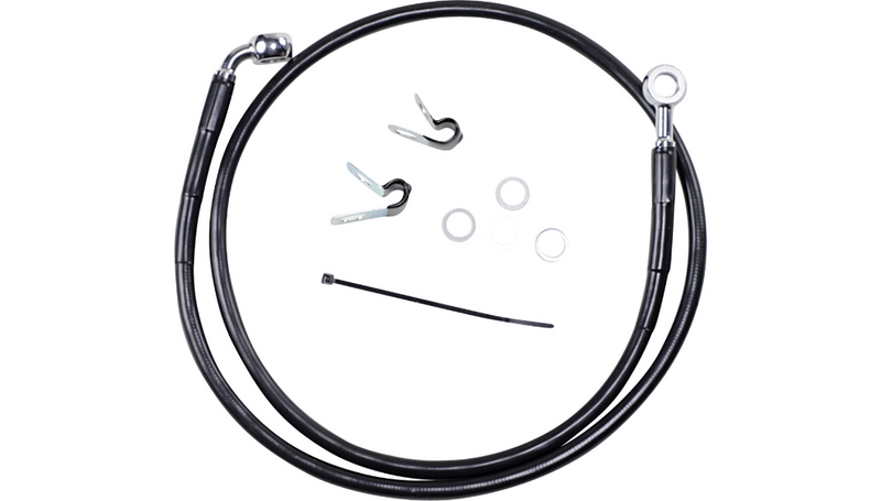 DRAG SPECIALTIES Brake Line - Front - Black - +4" - '04-'10 XL - 660313-4BLK