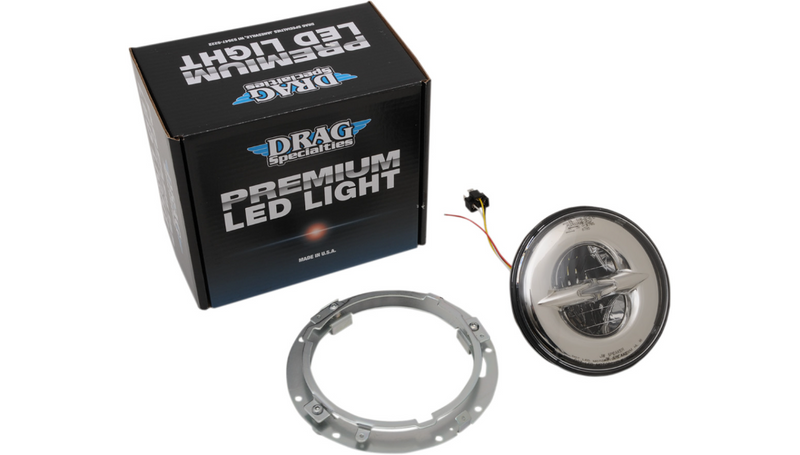 DRAG SPECIALTIES 7" Reflector-Style LED Headlamp - Chrome - FL '84-'13 - 0555844
