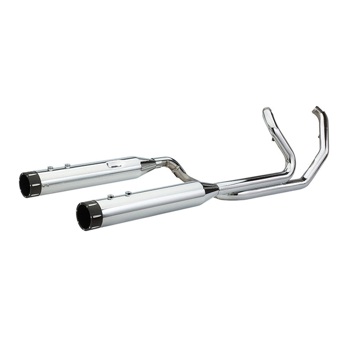 S&S CYCLE EL DORADO EXHAUST SYSTEM for M8 TOURING MODELS–Chrome with Black Highlight Machined Tracer End Cap 550-0701C