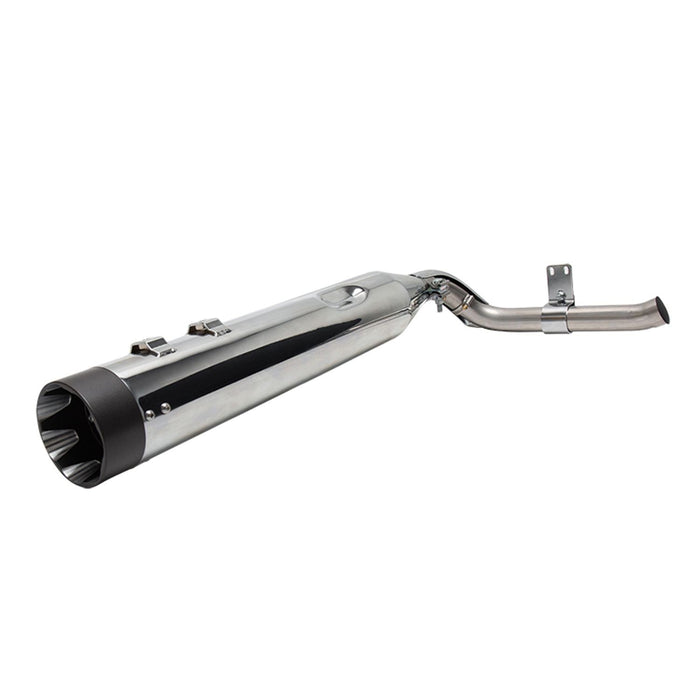 S&S CYCLE SHADOW PIPE for 2009–2021 TOURING MODELS with S&S SIDEWINDER® 2-1–Chrome - 550-0829
