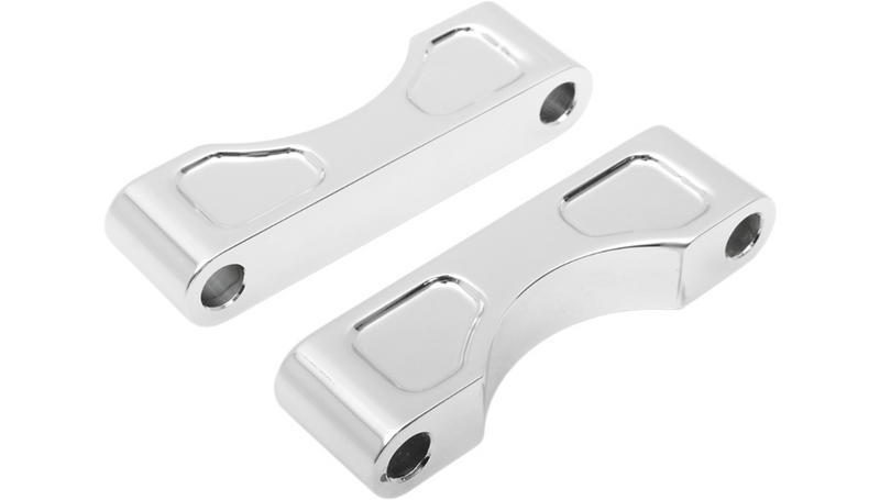 KLOCK WERKS Hugger Front Fender Mounting Blocks - For 16"/17"/18"/19" Wheels - Satin - FL '84-'13 - KWFS-01-0103