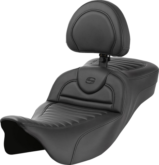 SADDLEMEN Roadsofa Extended Reach Seat - with Backrest - Tuck-n-Roll - FL '08-'23 808-07B-203B0 - PartsOutlet.com.au