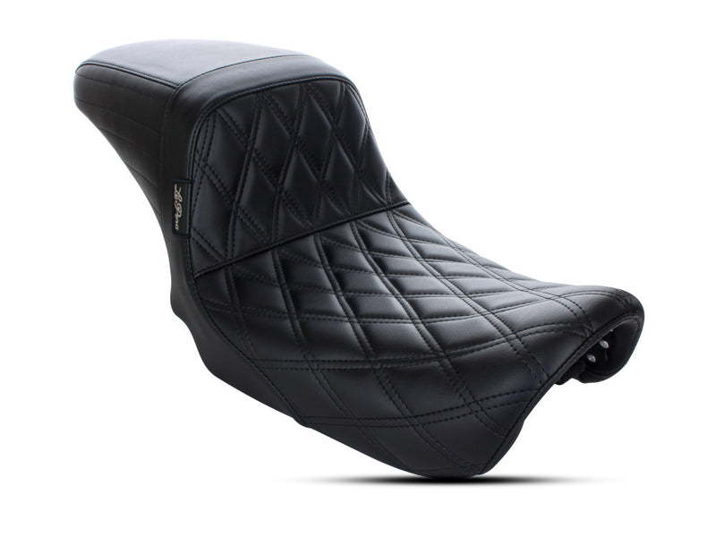 LE PERA Kickflip Dual Seat With Black Double Diamond Stitch. Fits Dyna 2006-2017 - LK-591DD - PartsOutlet.com.au