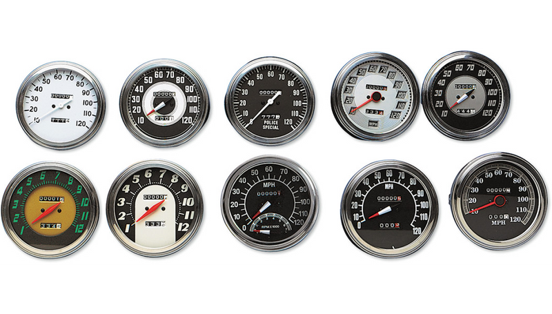 DRAG SPECIALTIES 5" MPH FL-Style 1:1 Speedometer - White Face - Harley-Davidson '62-'83 - 70842M