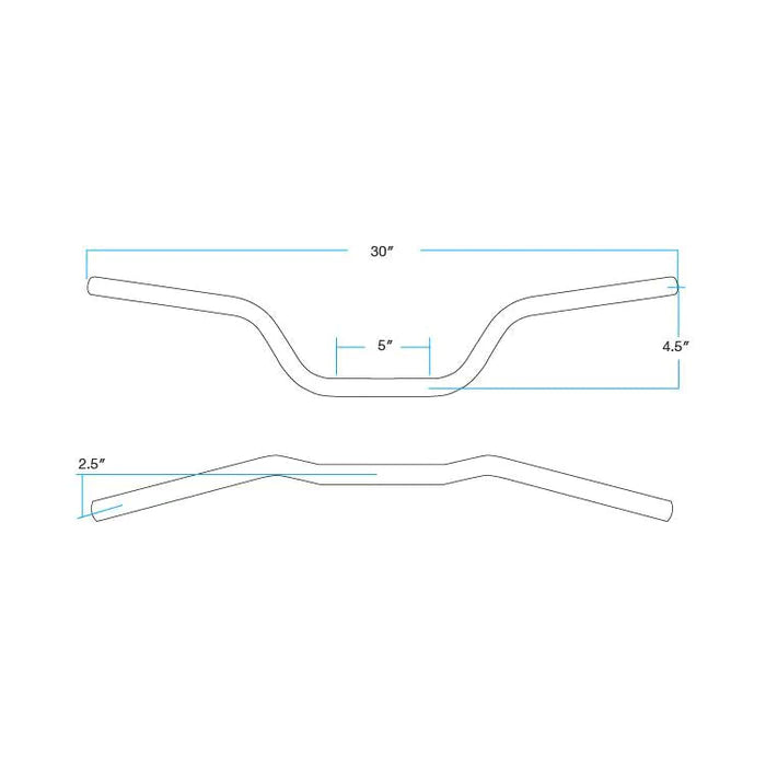 BILTWELL Handlebar - Tracker - Smooth - 7/8" - Chrome 6109-1052