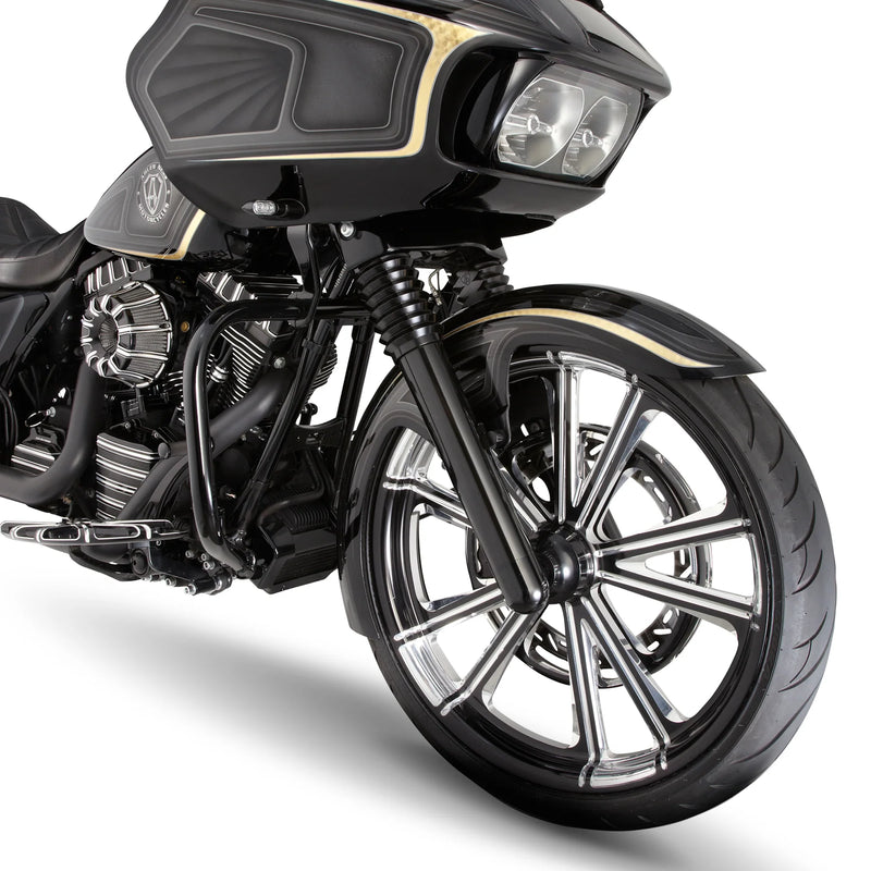 ARLEN NESS SMOOTH "HOT LEG" FORK LEGS, BLACK - '14-'23 FLT / DUAL DISC - 40-513