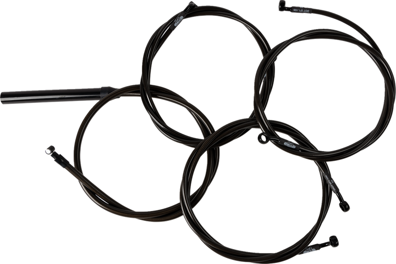 LA CHOPPERS Handlebar Cable/Brake Line Kit - Complete - Stock Handlebars - Midnight - Touring '23-'24 - LA-8059KT2-08M