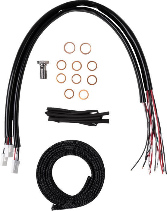 LA CHOPPERS Handlebar Cable/Brake Line Kit - Complete - 18" - 20" Handlebars - Stainless - FL '23-'24 - LA-8059KT2-19