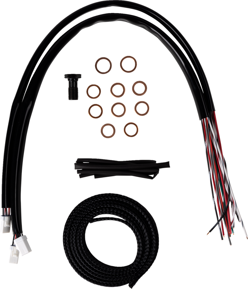 LA CHOPPERS Handlebar Cable/Brake Line Kit - Complete - 18" - 20" Handlebars - Midnight - Touring '23-'24 - LA-8059KT2-19M