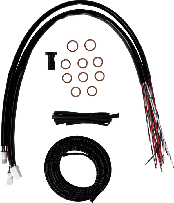 LA CHOPPERS Handlebar Cable/Brake Line Kit - Complete - 18" - 20" Handlebars - Midnight - FL '23-'24 - LA-8059KT2-19M