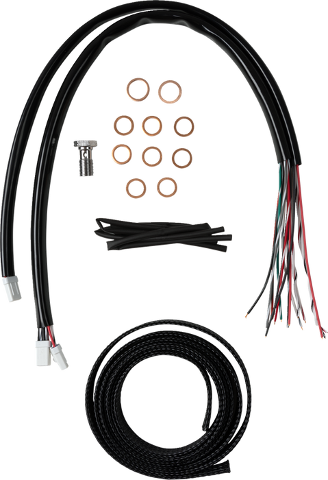 LA CHOPPERS Handlebar Cable/Brake Line Kit - Complete - 18" - 20" Handlebars - Black Vinyl - FL '23-'24 - LA-8059KT2-19B