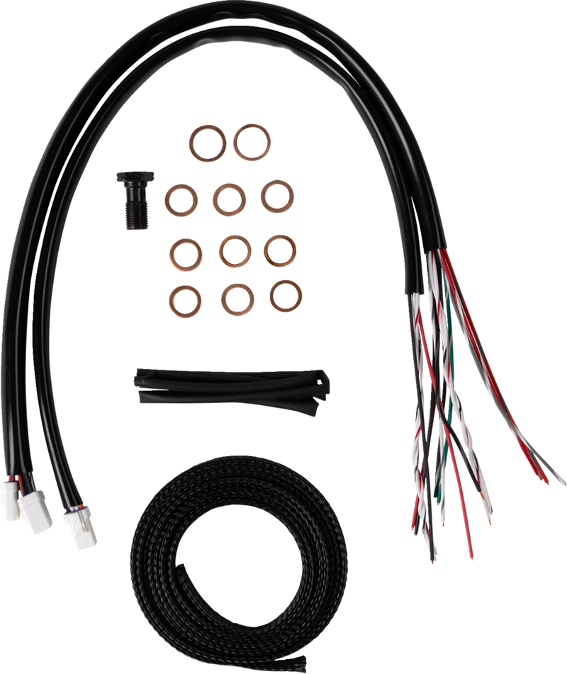 LA CHOPPERS Handlebar Cable/Brake Line Kit - Complete - Stock Handlebars - Midnight - Touring '23-'24 - LA-8059KT2-08M