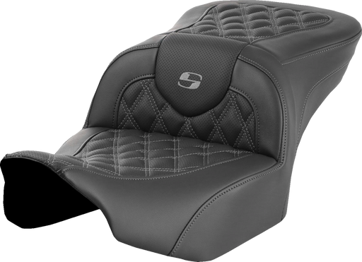 SADDLEMEN Roadsofa Seat - without Backrest - Gray Lattice Stitch - FLTR/FLHX '23-'24 823-07-18202 - PartsOutlet.com.au