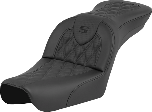 SADDLEMEN RoadSofa Seat - Lattice Stitch - without Driver Backrest - FXDWG '04-'05 804-05-182 - PartsOutlet.com.au