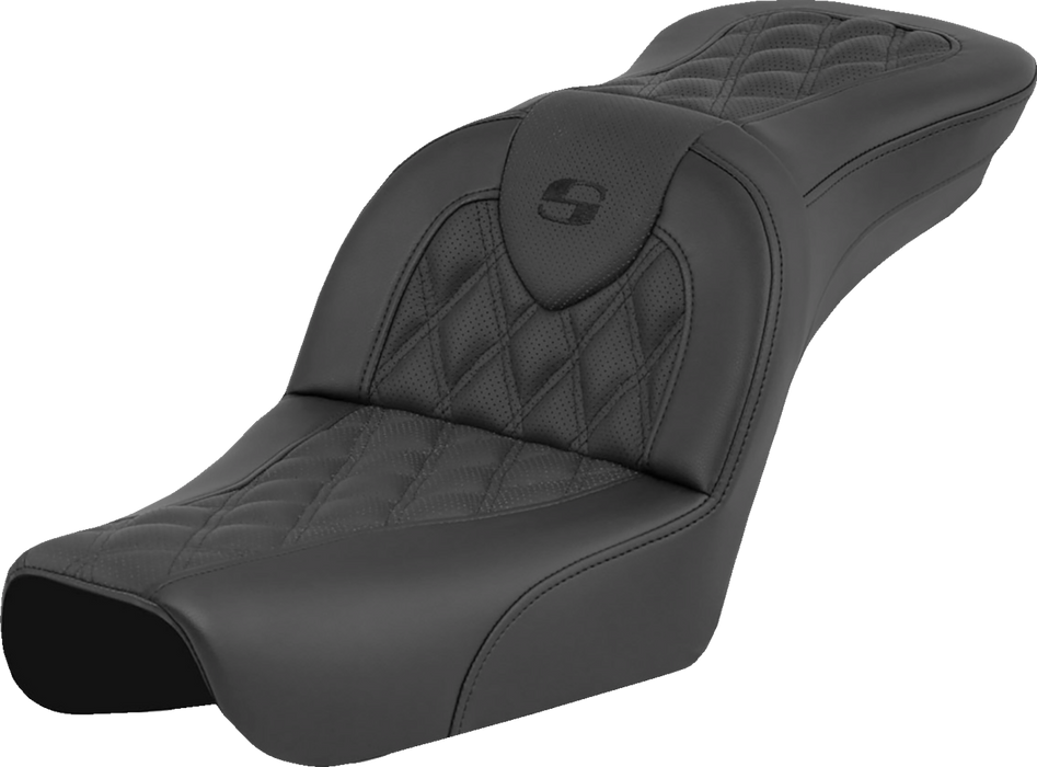 SADDLEMEN RoadSofa Seat - Lattice Stitch - without Driver Backrest - FXDWG '04-'05 804-05-182 - PartsOutlet.com.au