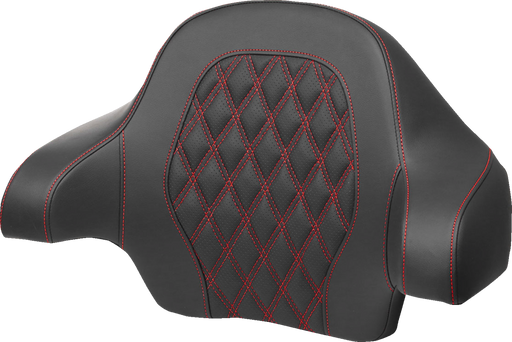 SADDLEMEN Tour-Pak Backrest Pad - Lattice Stitch - Red Stitch - FL '14-'24 814-07-15004 - PartsOutlet.com.au