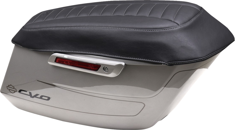MUSTANG Deluxe Saddlebag Lid Coers - Black w/ Gunmetal Stitch - Touring 88404GM