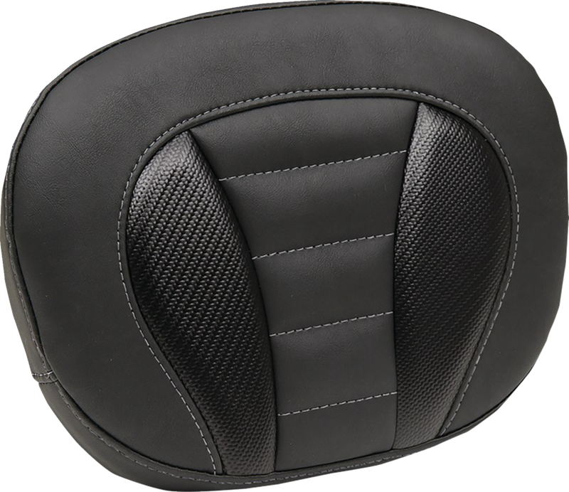 MUSTANG Deluxe Sissy Bar Pad - Black w/ Gunmetal Stitch - Touring 89015GM