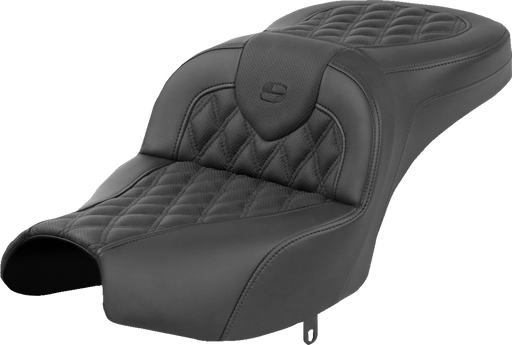 SADDLEMEN Roadsofa Seat - Without Backrest - Black - Lattice Stitch - Indian Pursuit '22-'24 - I22-02-182 - PartsOutlet.com.au