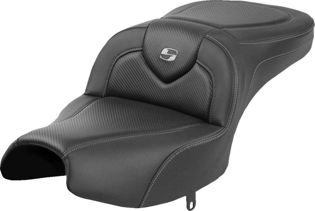 SADDLEMEN Roadsofa Seat - Without Backrest - Black - Carbon Fiber - Indian Pursuit '22-'24 - I22-02-185 - PartsOutlet.com.au