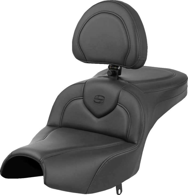 SADDLEMEN Roadsofa Seat - With Backrest - Black - Indian Pursuit '22-'24 - I22-02-187BR - PartsOutlet.com.au
