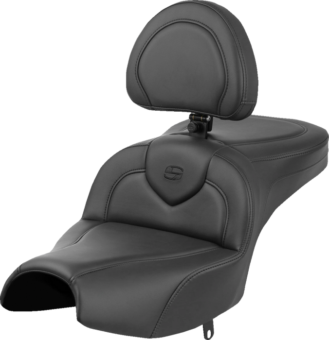 SADDLEMEN Roadsofa Seat - With Backrest - Black - Indian Pursuit '22-'24 - I22-02-187BR - PartsOutlet.com.au