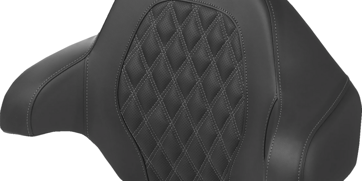 SADDLEMEN TourPak? Backrest Pad Lattice Stitch Dark Gray Stitch