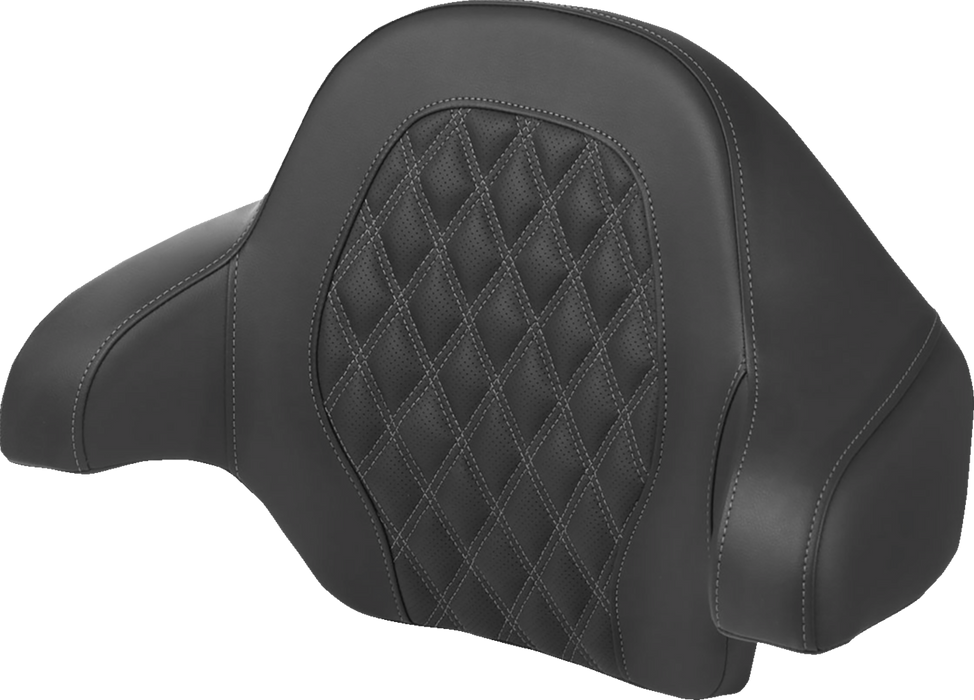 SADDLEMEN Tour-Pak? Backrest Pad - Lattice Stitch - Dark Gray Stitch - FL '14-'24 814-07-15002 - PartsOutlet.com.au