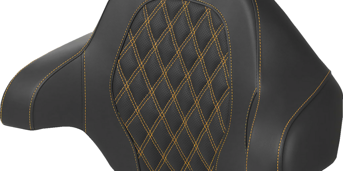 SADDLEMEN TourPak? Backrest Pad Lattice Stitch Gold Stitch FL