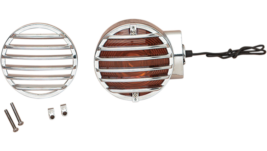 DRAG SPECIALTIES Turn Signal Lens Grille - Harley-Davidson 1986-2009 - Chrome 12-6041-BC202