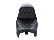 LE PERA Kickflip Dual Seat With Black Double Diamond Stitch. Fits Dyna 2006-2017 - LK-591DD - PartsOutlet.com.au