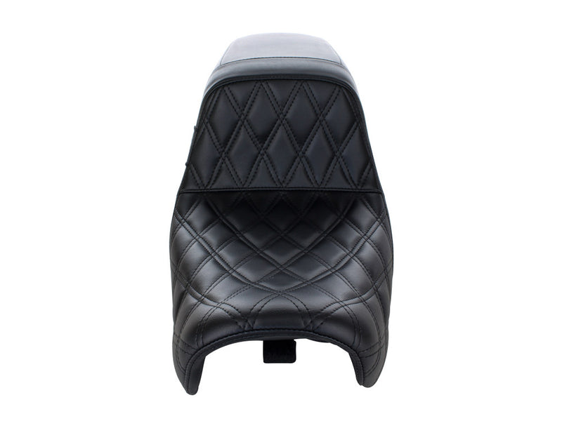 LE PERA Kickflip Dual Seat With Black Double Diamond Stitch. Fits Dyna 2006-2017 - LK-591DD - PartsOutlet.com.au