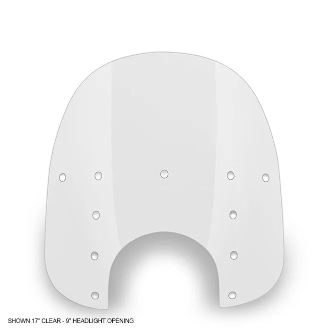 MEMPHIS SHADES Fats Windshield - 17" - 9" Headlight Cutout - Clear - MEP3620