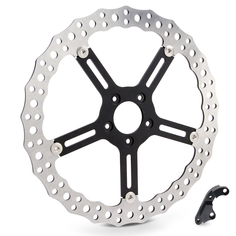 ARLEN NESS 15" JAGGED BIG BRAKE ROTORS, HUB MOUNT - '00-'05 DYNA / '00-'14 SOFTAIL - LEFT - 02-990