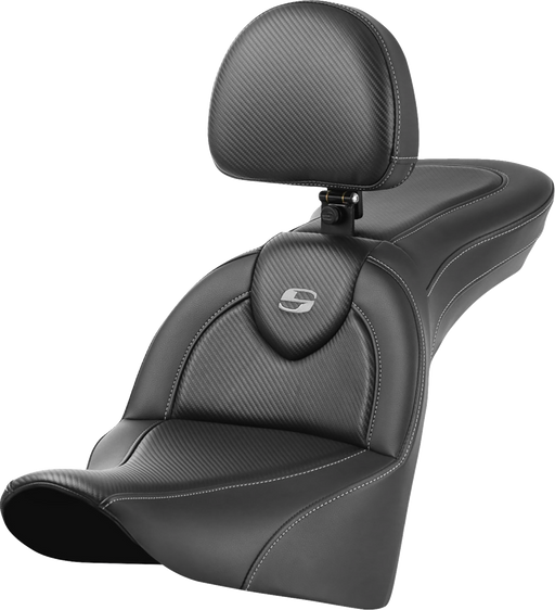 SADDLEMEN Roadsofa Seat - with Backrest - Carbon Fiber 818-33-185BR - PartsOutlet.com.au