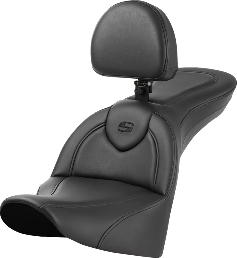SADDLEMEN Roadsofa Seat - with Backrest - Plain 818-33-187BR - PartsOutlet.com.au