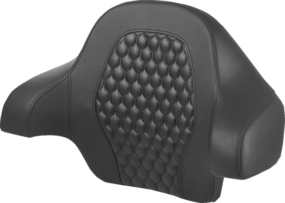 SADDLEMEN Tour Pack Backrest Pad - Honeycomb - Black Stitching - FL '14-'24 814-07-15100 - PartsOutlet.com.au